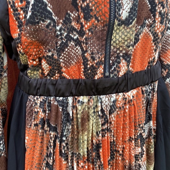 Tov Los Angeles Long Sleeve Snake Print Dress Size 44 - Picture 6 of 13